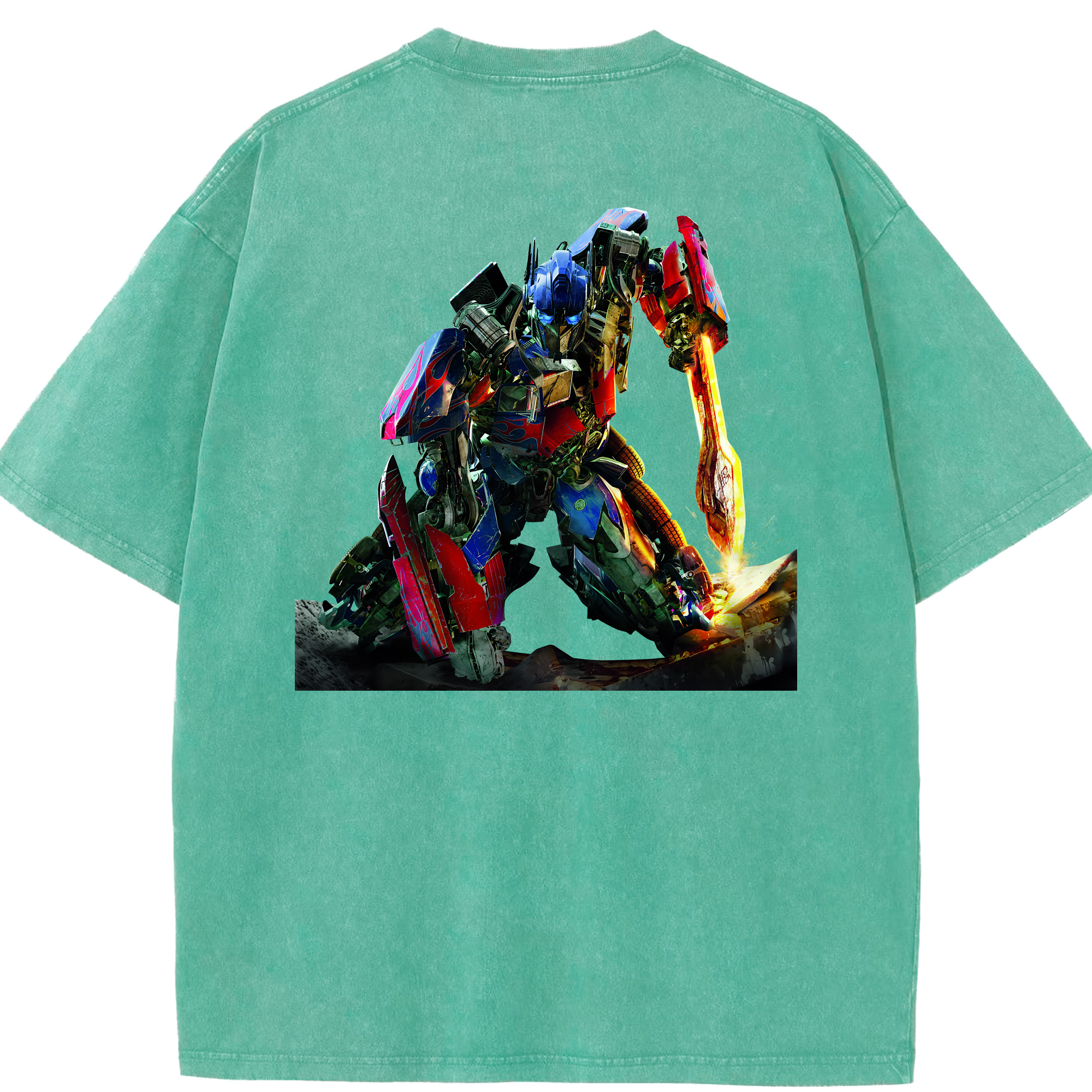 （画像用） Transformers トランスフォーマー 綿100% ヴィンテージ風 半袖Tシャツ（背面プリント）